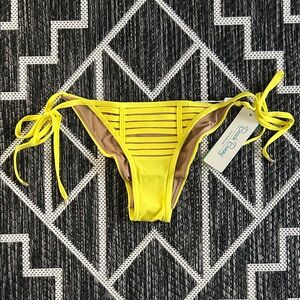Beach Bunny Strappy Yellow Bikini Bottom